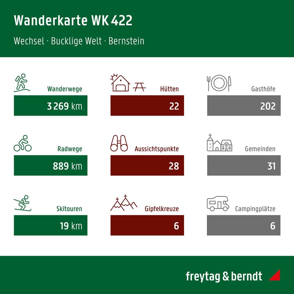 Carte de randonnée n° WK422 - Wechsel, Bucklige Welt, Bernstein (Alpes autrichiennes) | Freytag & Berndt carte de randonnée Freytag & Berndt 