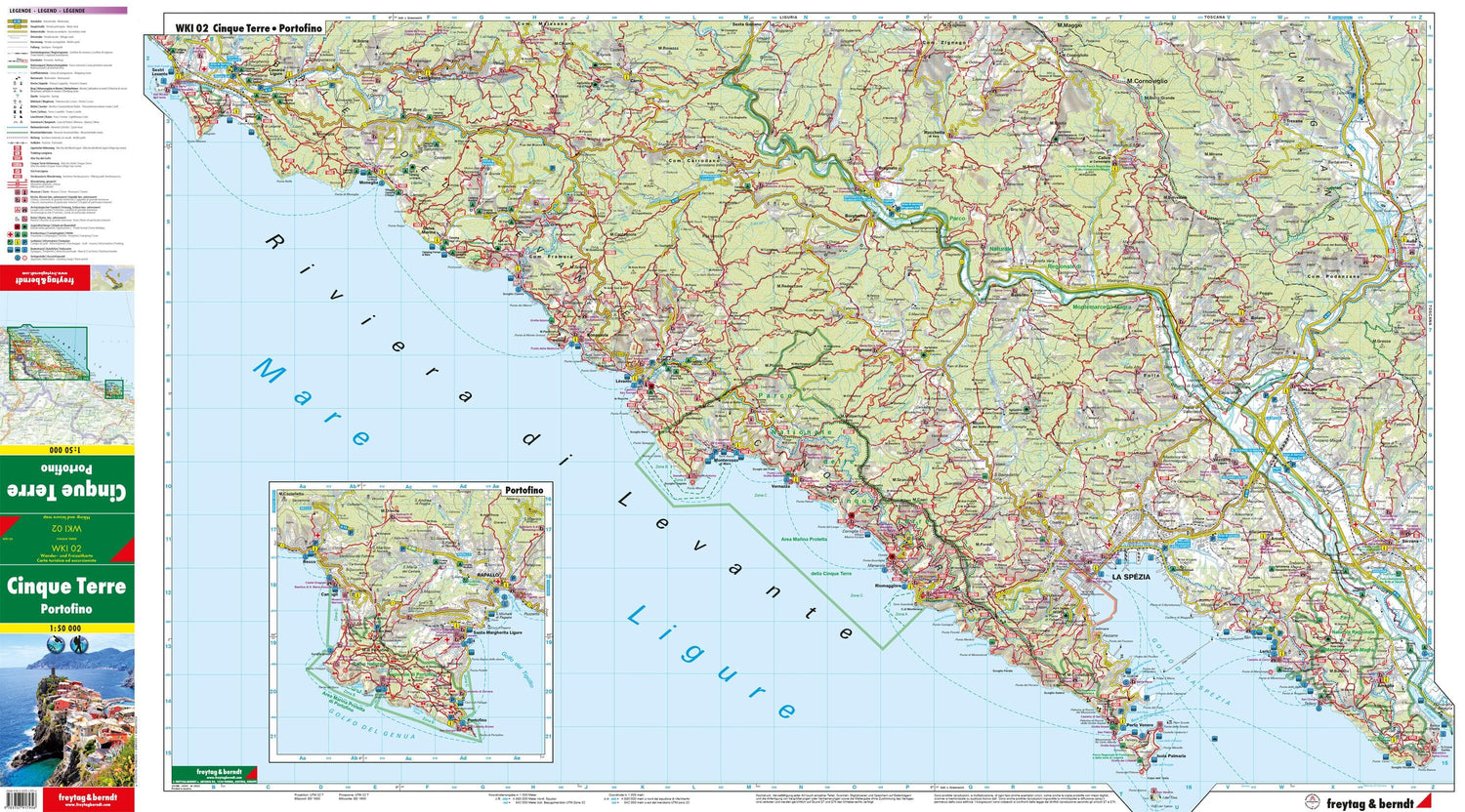 Carte de randonnée n° WKI.02 - Cinque Terre, Portofino (Italie) | Freytag & Berndt carte de randonnée Freytag & Berndt