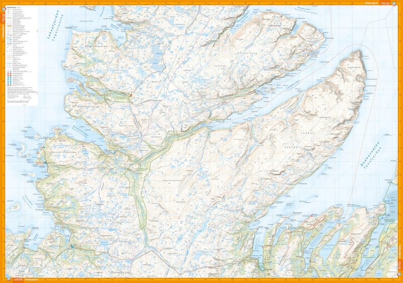 Carte de randonnée - Nordkinnhalvøya (Norvège) | Calazo - 1/50 000 carte de randonnée Calazo