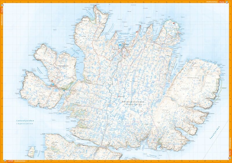 Carte de randonnée - Nordkinnhalvøya (Norvège) | Calazo - 1/50 000 carte de randonnée Calazo