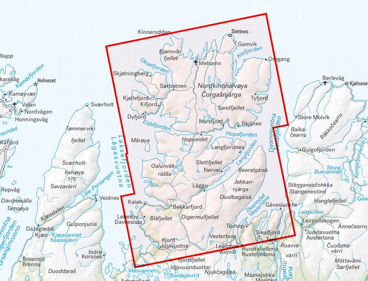 Carte de randonnée - Nordkinnhalvøya (Norvège) | Calazo - 1/50 000 carte pliée Calazo 