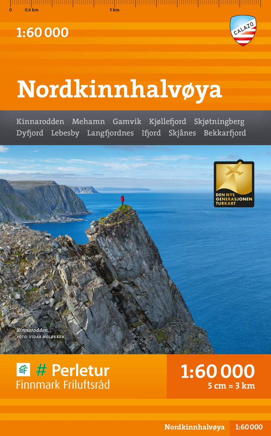 Carte de randonnée - Nordkinnhalvøya (Norvège) | Calazo - 1/50 000 carte pliée Calazo 