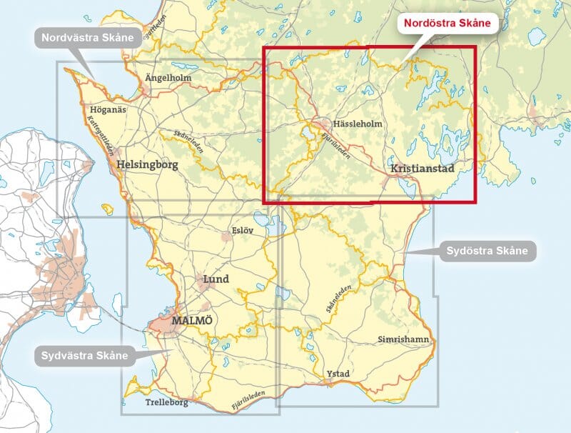 Carte de randonnée - Nordöstra Skåne (Suède) | Calazo carte de randonnée Calazo
