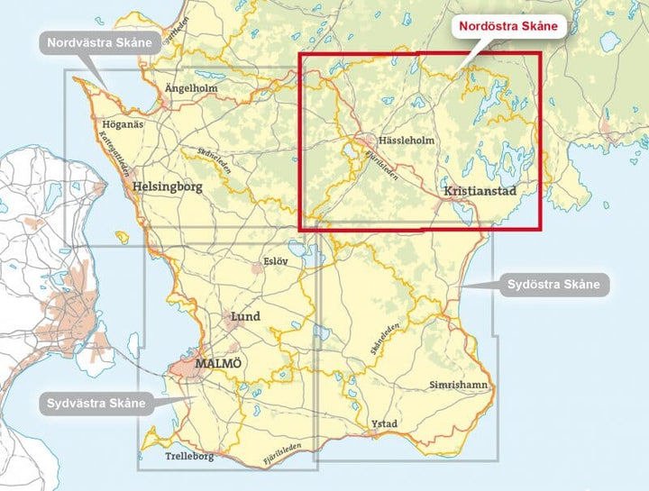 Carte de randonnée - Nordöstra Skåne (Suède) | Calazo carte pliée Calazo 