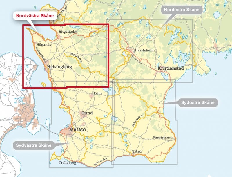 Carte de randonnée - Nordvästra Skåne (Suède) | Calazo carte de randonnée Calazo