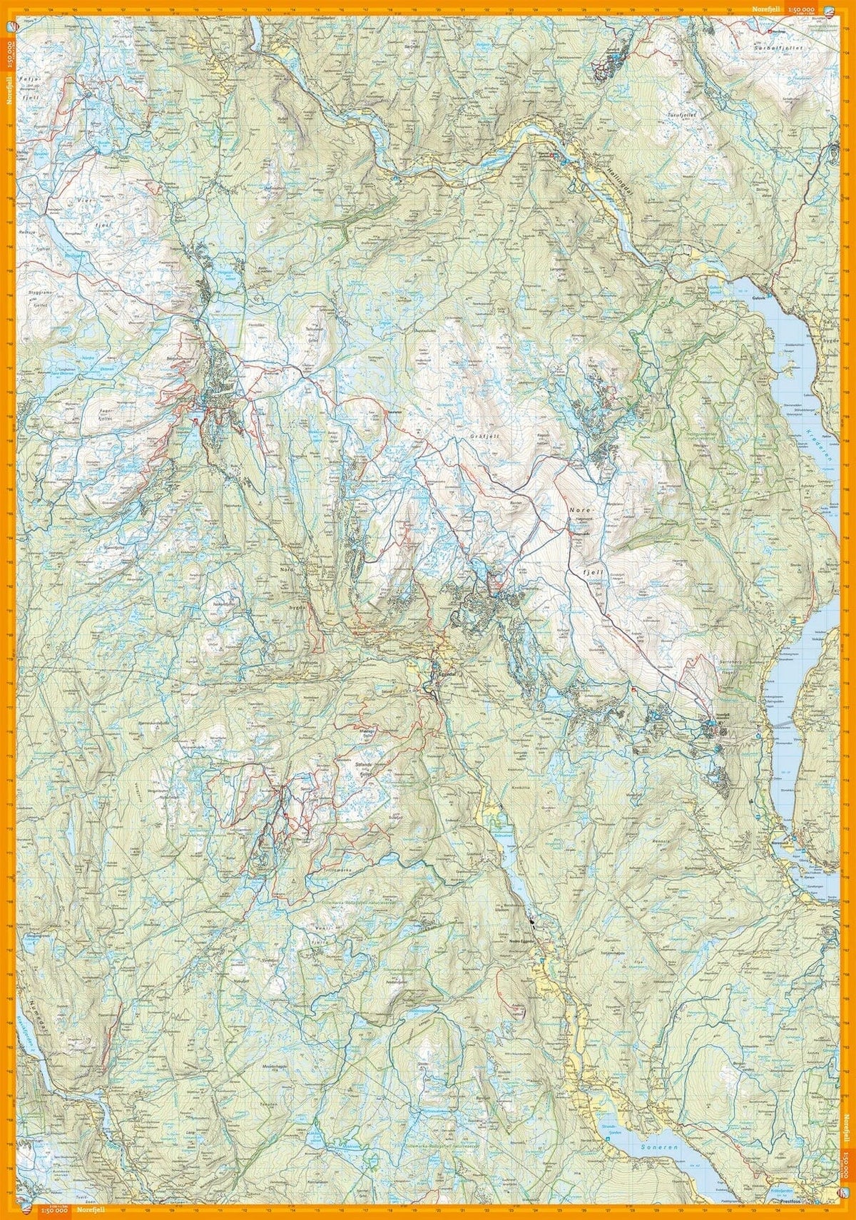 Carte de randonnée - Norefjell & Trillemarka-Røldalsfjell (Norvège) | Calazo – 1:50 000 carte de randonnée Calazo 