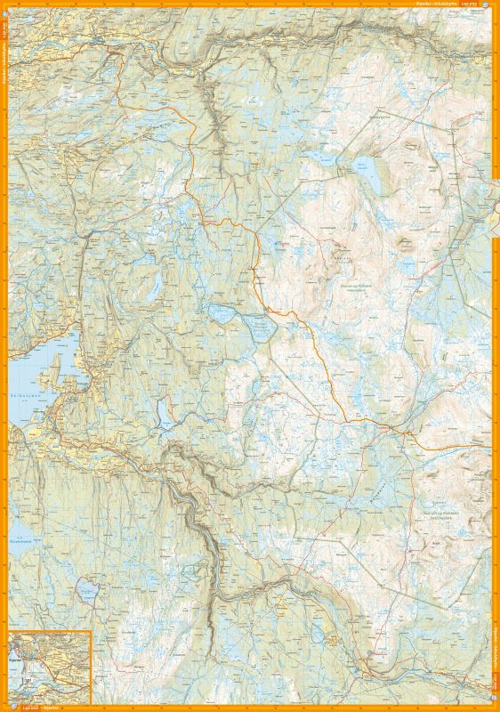Carte de randonnée - Norge på tvers (Norvège) | Calazo - 1/50 000 carte de randonnée Calazo