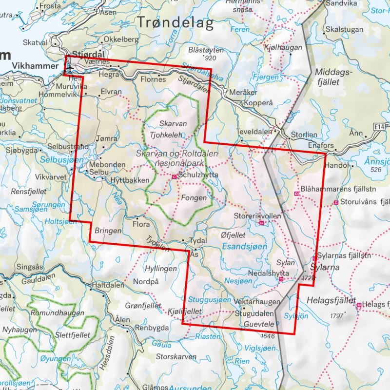 Carte de randonnée - Norge på tvers (Norvège) | Calazo - 1/50 000 carte pliée Calazo 