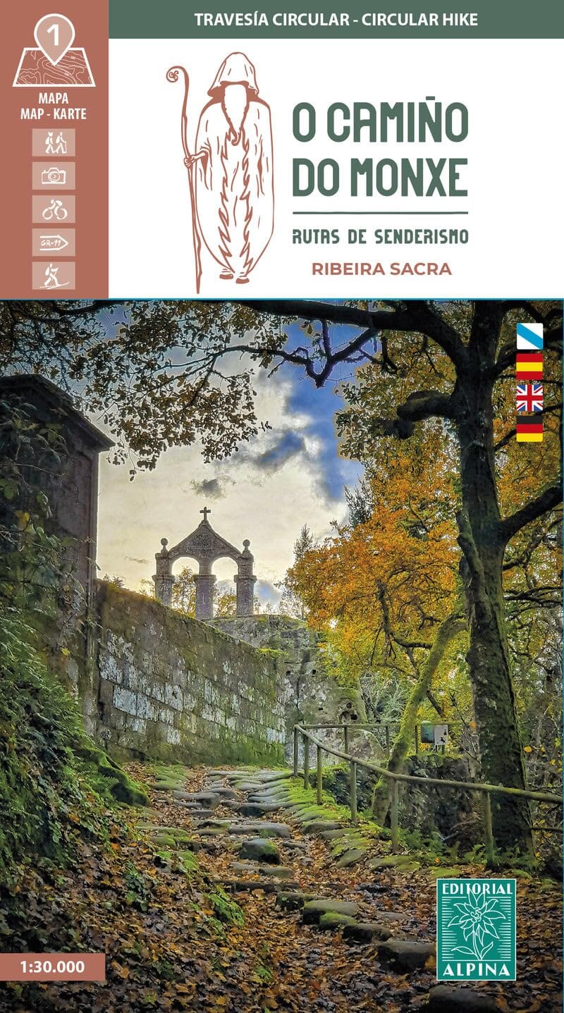 Carte de randonnée - O Camino do Monxe - Ribeira Sacra (Galice) | Alpina carte de randonnée Editorial Alpina 