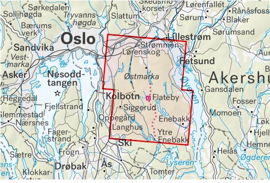 Carte de randonnée - Oslo Est - Stikart (Norvège) | Calazo carte de randonnée Calazo