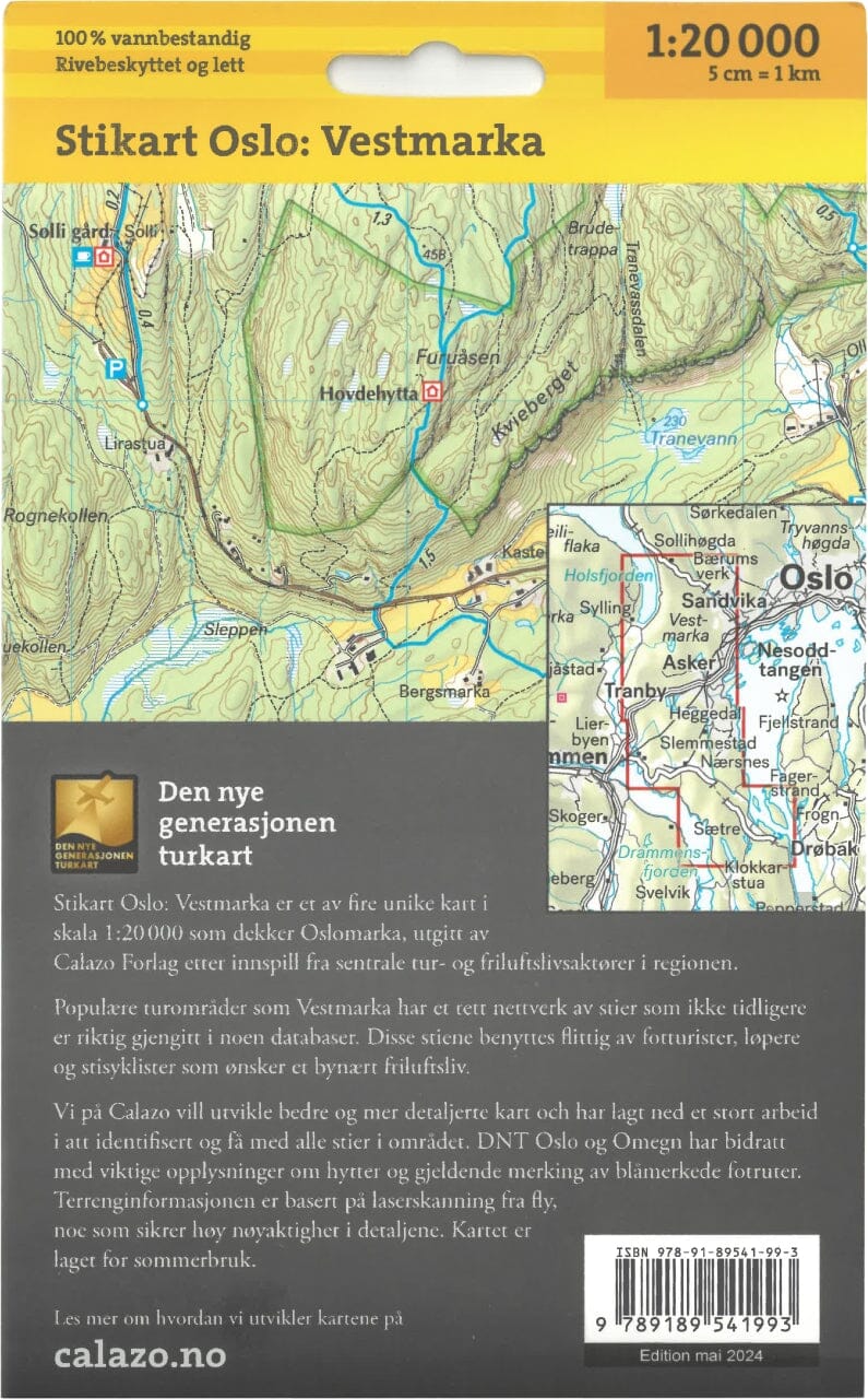 Carte de randonnée - Oslo Ouest - Stikart (Norvège) | Calazo carte de randonnée Calazo