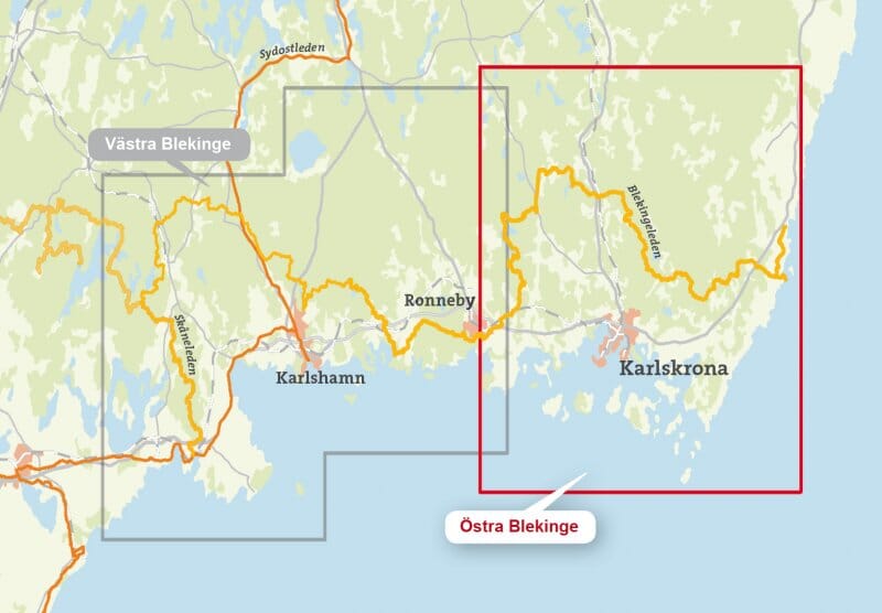 Carte de randonnée - Östra Blekinge (Suède) | Calazo carte de randonnée Calazo