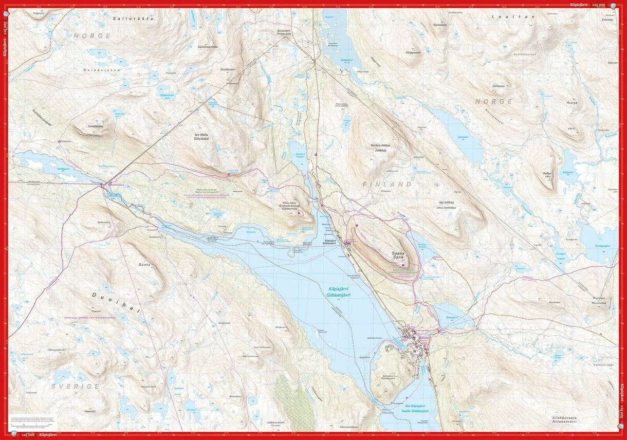 Carte de randonnée - Pältsa, Treriksröset & Kilpisjärvi | Calazo – 1:50 000 / 1:25 000 carte de randonnée Calazo 