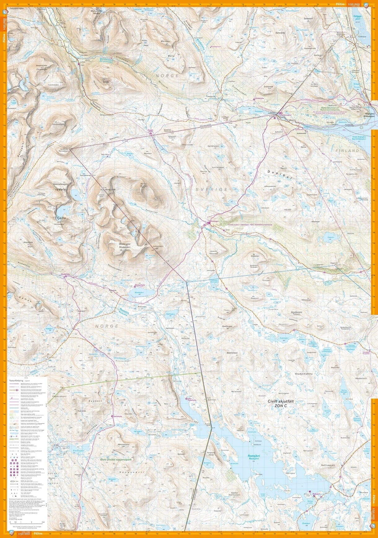 Carte de randonnée - Pältsa, Treriksröset & Kilpisjärvi | Calazo – 1:50 000 / 1:25 000 carte de randonnée Calazo 