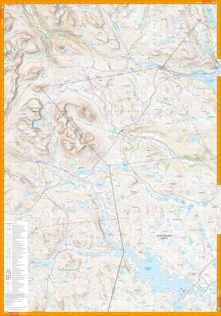 Carte de randonnée - Pältsa, Treriksröset & Kilpisjärvi | Calazo – 1:50 000 / 1:25 000 carte de randonnée Calazo 