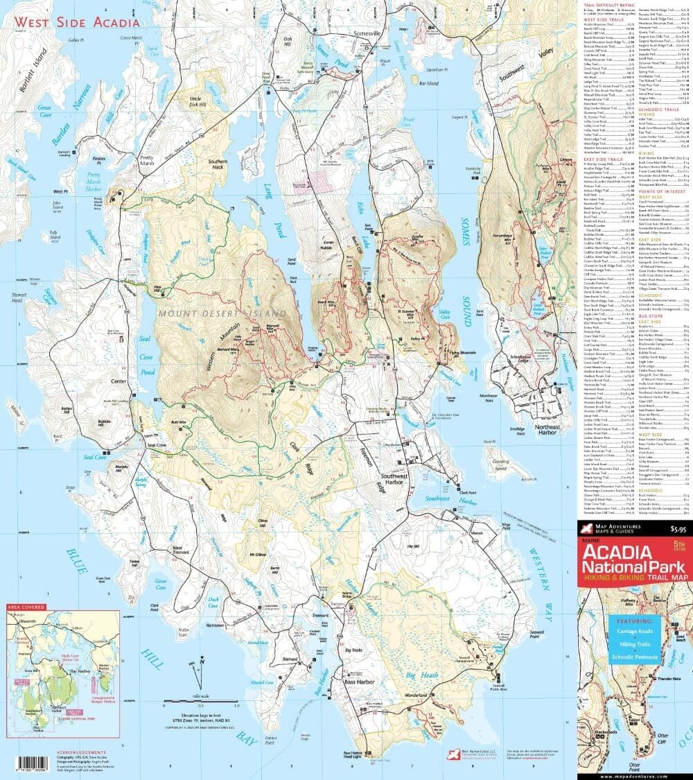 Carte de randonnée – Parc national d’Acadia & Presqu’île de Schoodic | Map Adventures carte de randonnée Map Adventures 