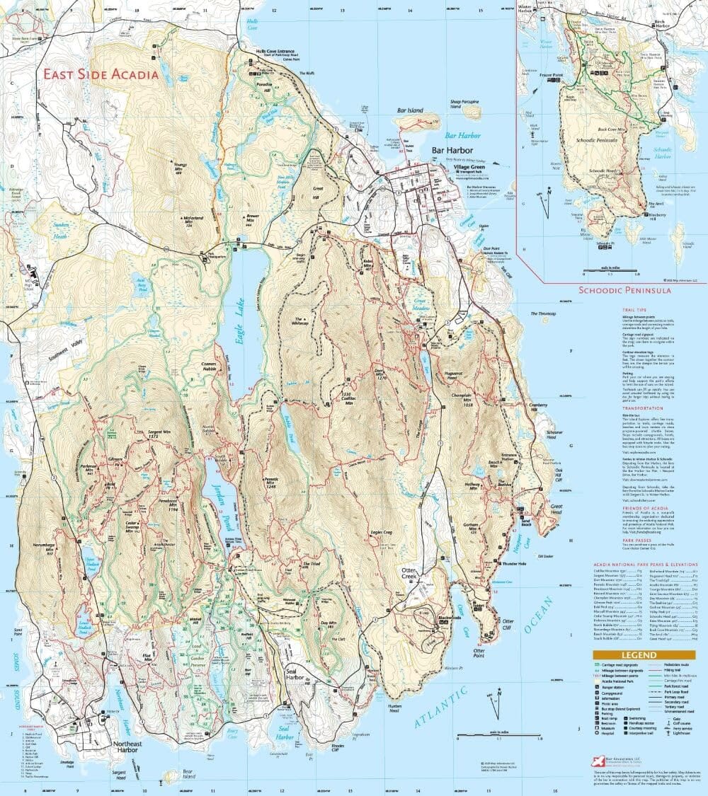 Carte de randonnée – Parc national d’Acadia & Presqu’île de Schoodic | Map Adventures carte de randonnée Map Adventures 