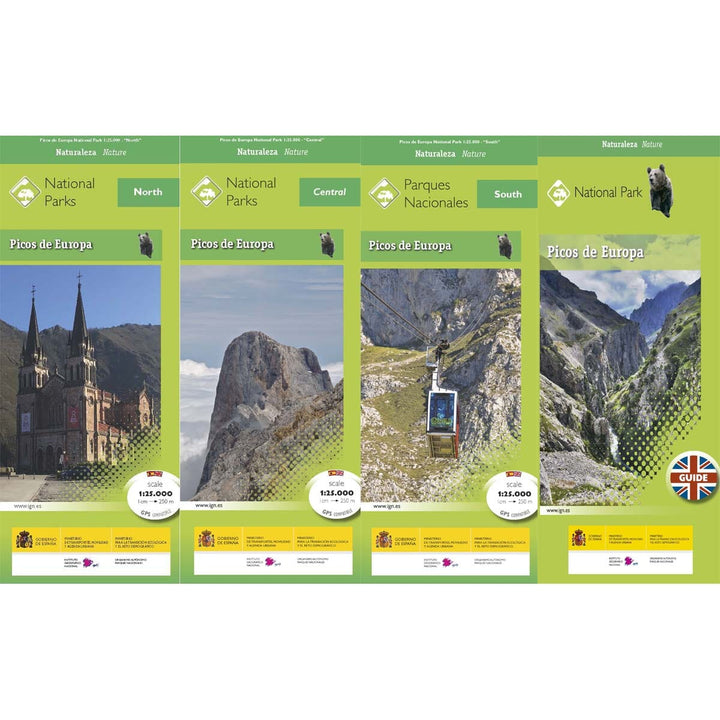 Carte de randonnée - Parc national des Picos de Europa 1:25 000 – 3 cartes + guide (anglais) | CNIG carte de randonnée CNIG 