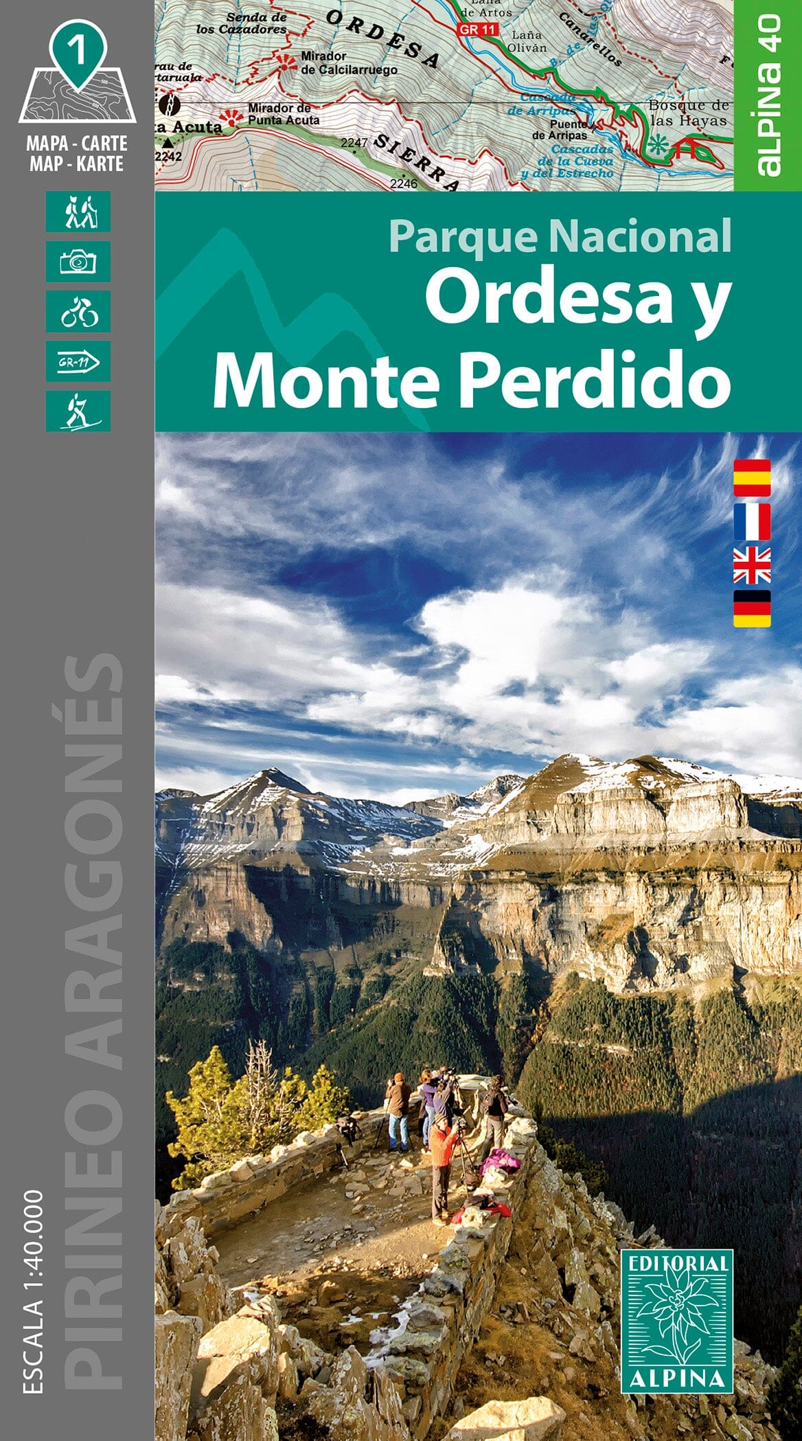 Carte de randonnée - Parc national d'Ordesa et Mont Perdu (Pyrénées aragonaises) | Alpina carte de randonnée Editorial Alpina