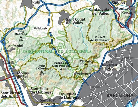 Carte de randonnée - Parc naturel de la Serra de Collserola (Catalogne) | Alpina carte de randonnée Editorial Alpina