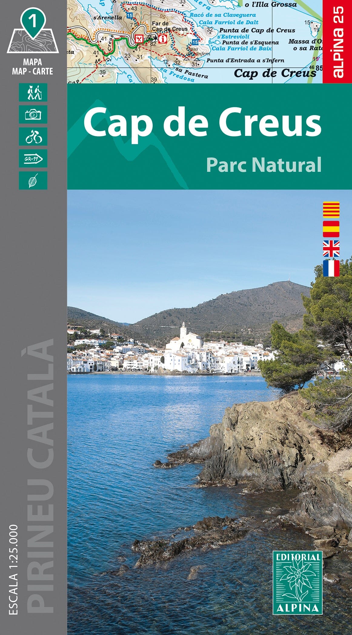 Carte de randonnée - Parc naturel du Cap de Creus (Catalogne) | Alpina carte de randonnée Editorial Alpina