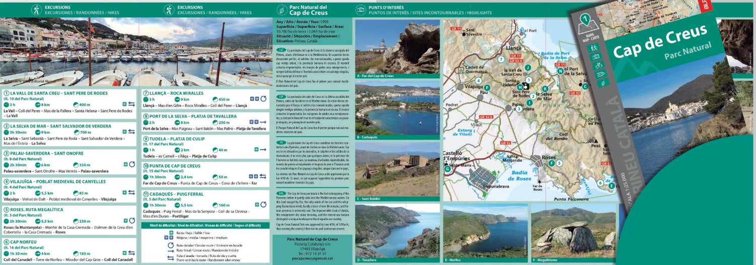 Carte de randonnée - Parc naturel du Cap de Creus (Catalogne) | Alpina carte de randonnée Editorial Alpina