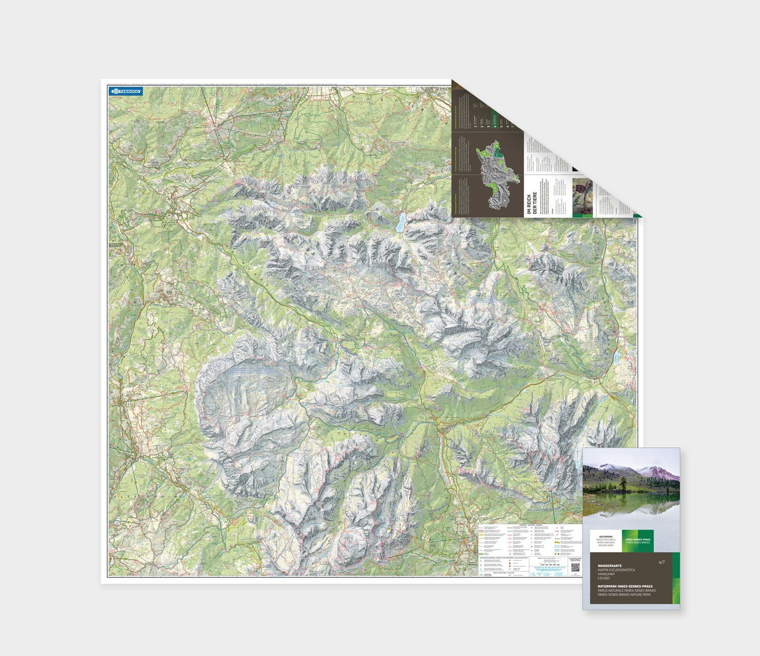Carte de randonnée - Parc naturel Fanes-Sennes-Braie (Tyrol du Sud) | Tabacco carte de randonnée Tabacco