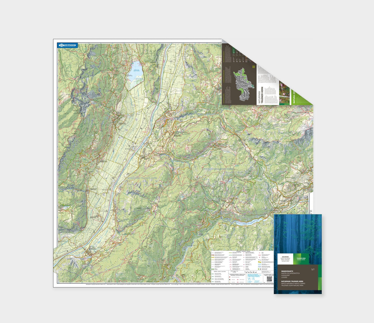 Carte de randonnée – Parc Naturel Monte Corno / Naturpark Trudner Horn | Tabacco carte de randonnée Tabacco 