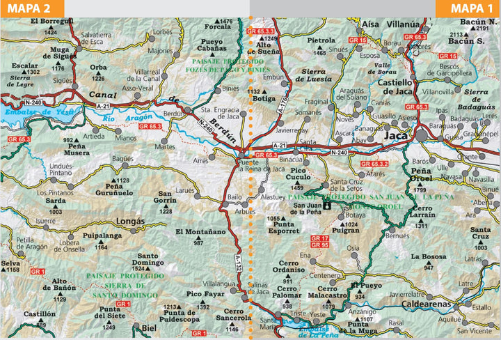 Carte de randonnée - Peña Oroel, San Juan de la Peña, Jaca & Canal de Berdún | Alpina carte de randonnée Editorial Alpina 