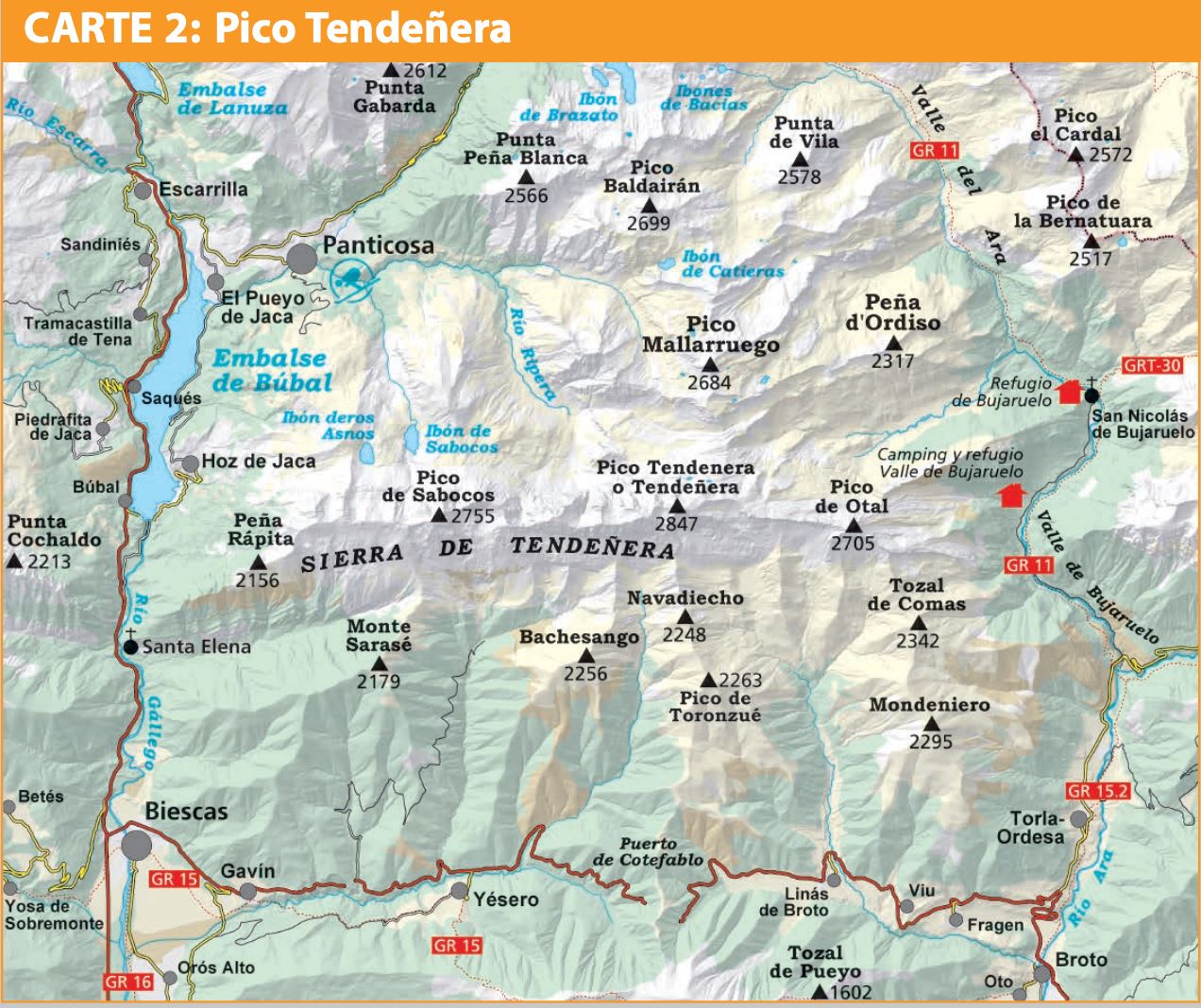 Carte de randonnée - Peña Telera, Pico Tendeñera (Pyrénées aragonaises) | Alpina carte de randonnée Editorial Alpina