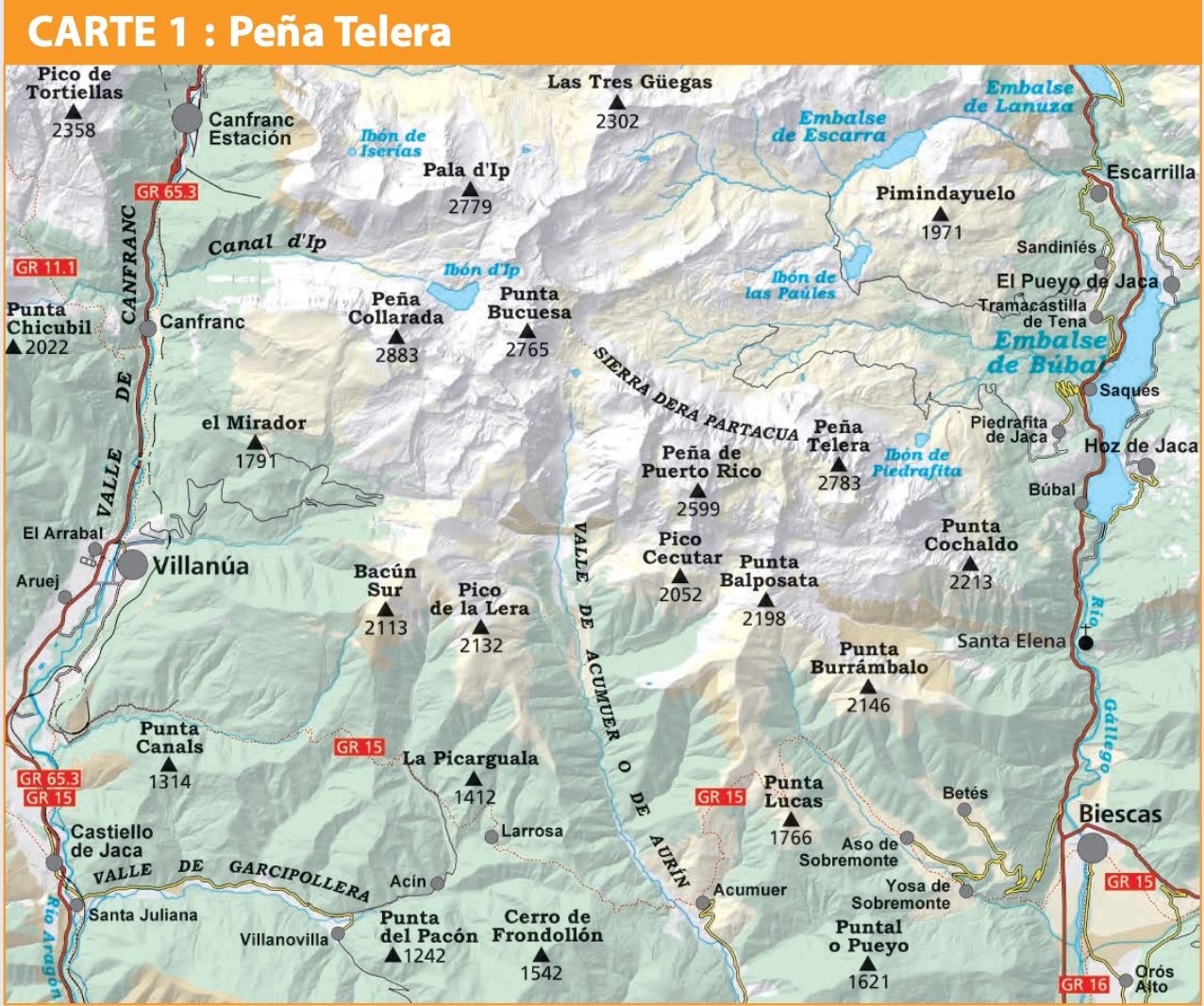 Carte de randonnée - Peña Telera, Pico Tendeñera (Pyrénées aragonaises) | Alpina carte de randonnée Editorial Alpina