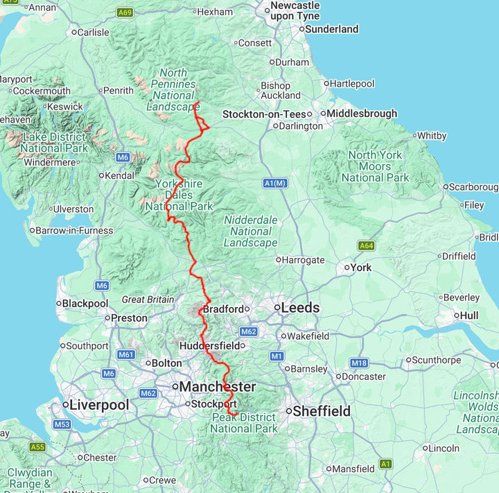Carte de randonnée - Pennine Way Sud XT40 | Harvey Maps - National Trail maps carte de randonnée Harvey Maps 
