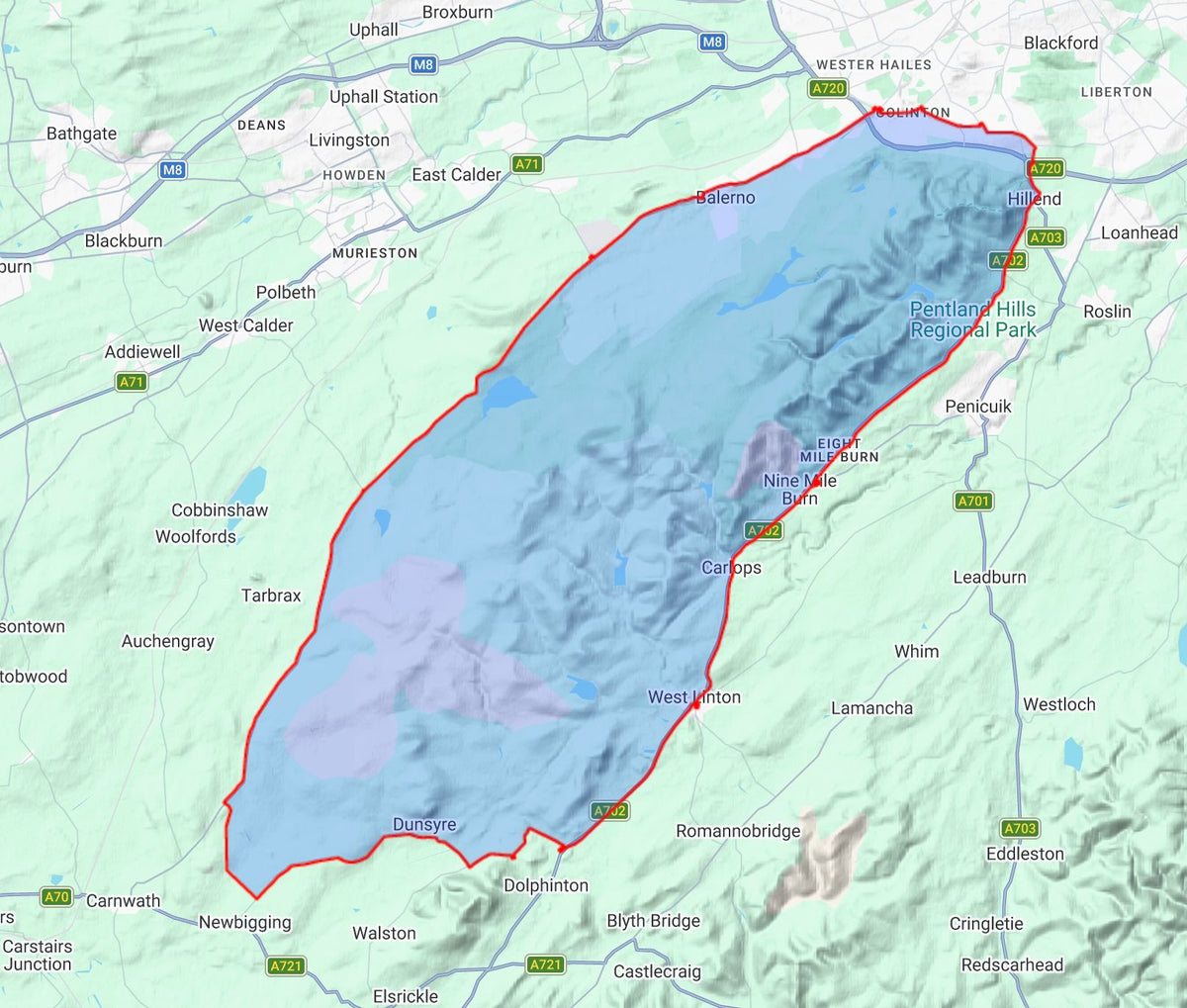 Carte de randonnée - Pentland Hills XT40 | Harvey Maps - Ultramap carte de randonnée Harvey Maps 