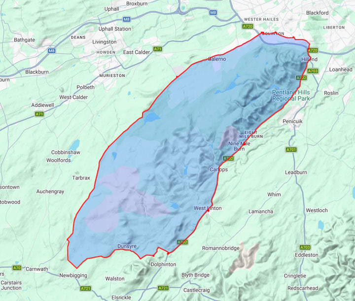 Carte de randonnée - Pentland Hills XT40 | Harvey Maps - Ultramap carte de randonnée Harvey Maps 