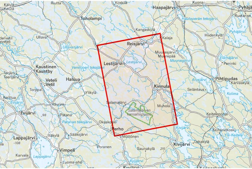 Carte de randonnée - Peuran polku Salamajärvi (Finlande) | Calazo carte de randonnée Calazo