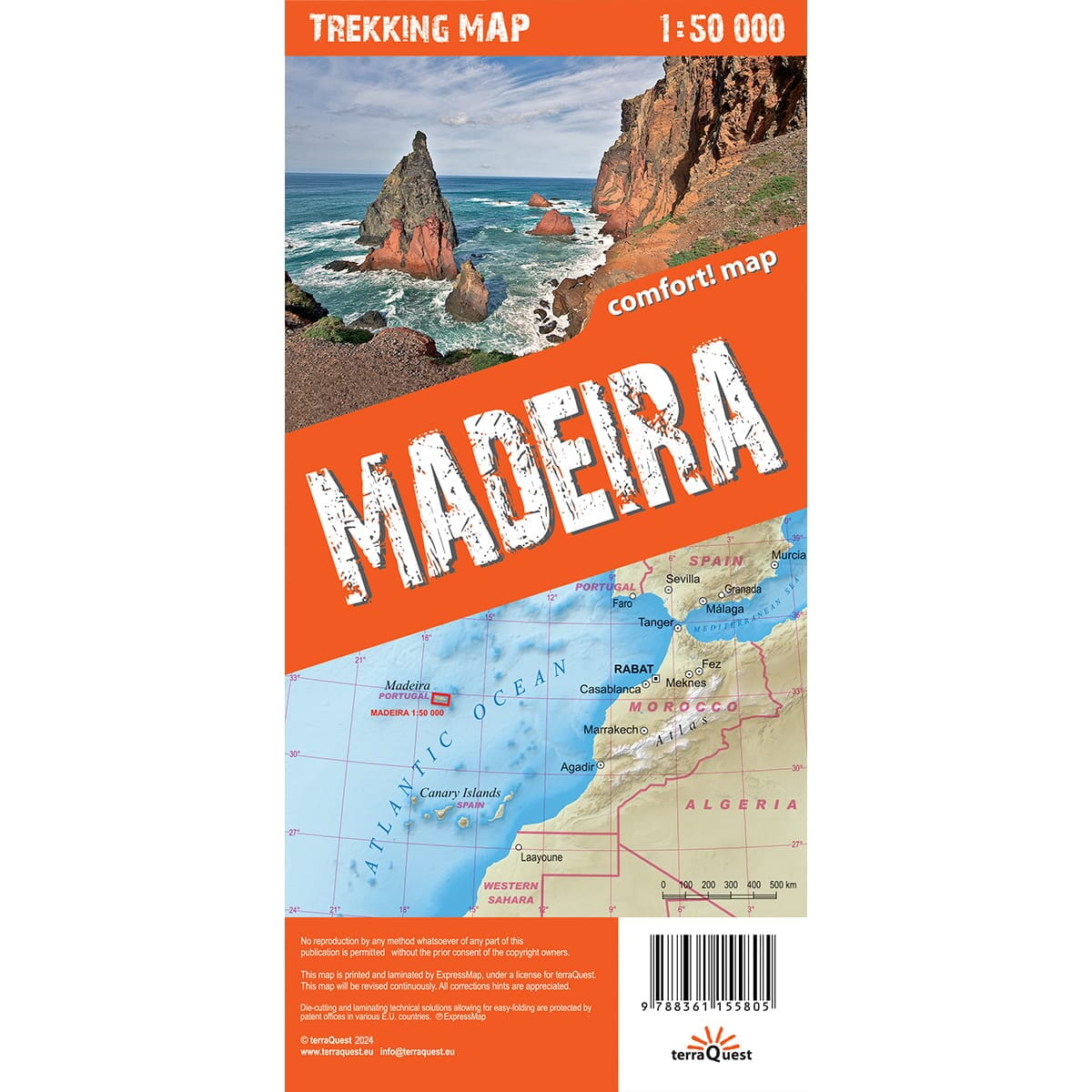 Carte de randonnée plastifiée - Madère (Portugal) | TerraQuest carte de randonnée Terra Quest