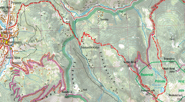 Carte de randonnée plastifiée - Montagnes du Monténégro - Durmitor, Bjelasica, Prokletije, Komovi | TerraQuest carte pliée Terra Quest 