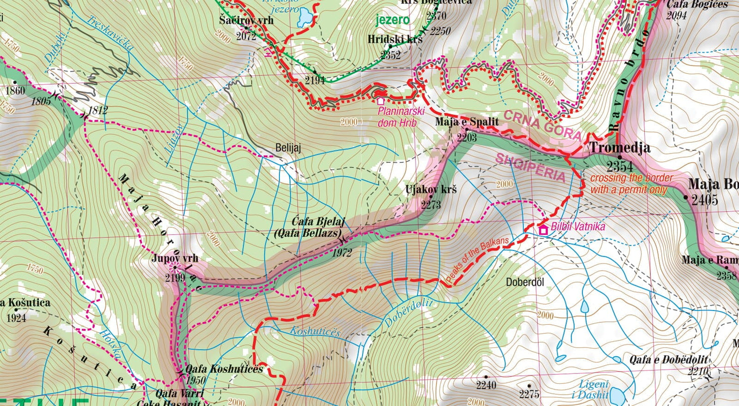 Carte de randonnée plastifiée - Prokletije, Durmitor (Alpes d'Albanie & Montenegro) | TerraQuest carte de randonnée Terra Quest