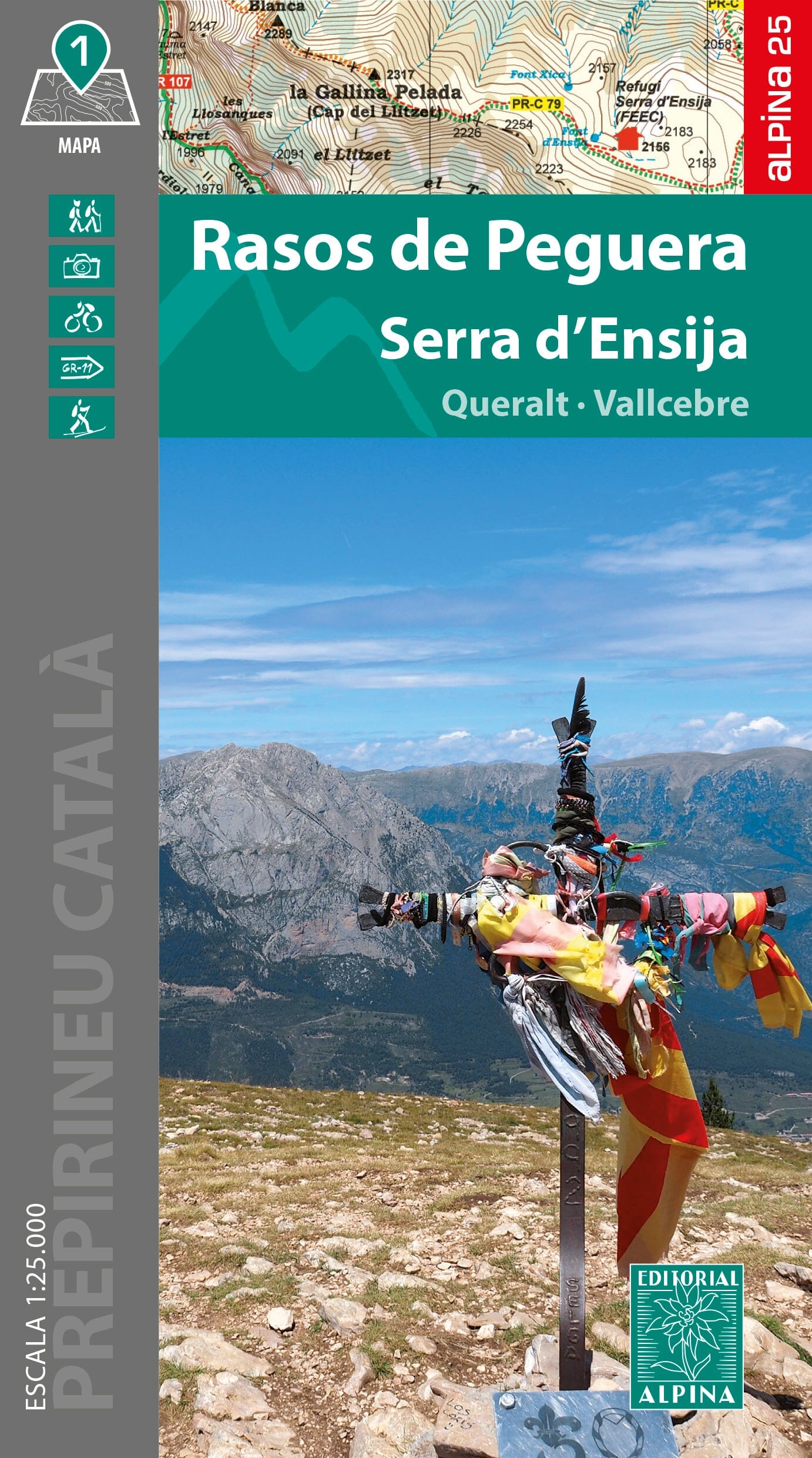 Carte de randonnée - Rasos de Peguera, Serra d'Ensija, Queralt, Vallcebre (Catalogne) | Alpina carte de randonnée Editorial Alpina
