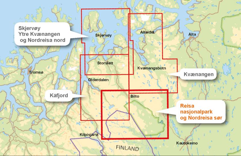 Carte de randonnée - Reisa nasjonalpark og Nordreisa sør (Norvège) | Calazo - 1/50 000 carte de randonnée Calazo