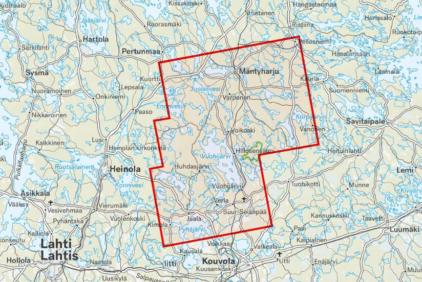 Carte de randonnée - Repovesi Mäntyharju Paistjärvi (Finlande) | Calazo carte de randonnée Calazo