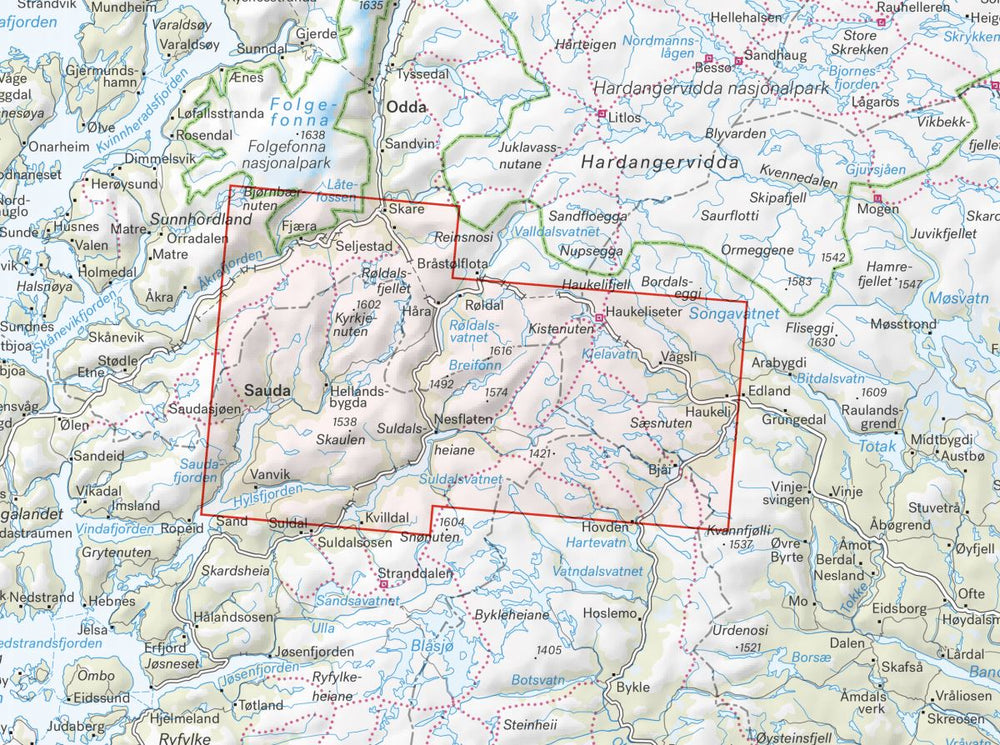 Carte de randonnée - Røldal & Haukeli (Norvège) | Calazo - 1/50 000 carte pliée Calazo 