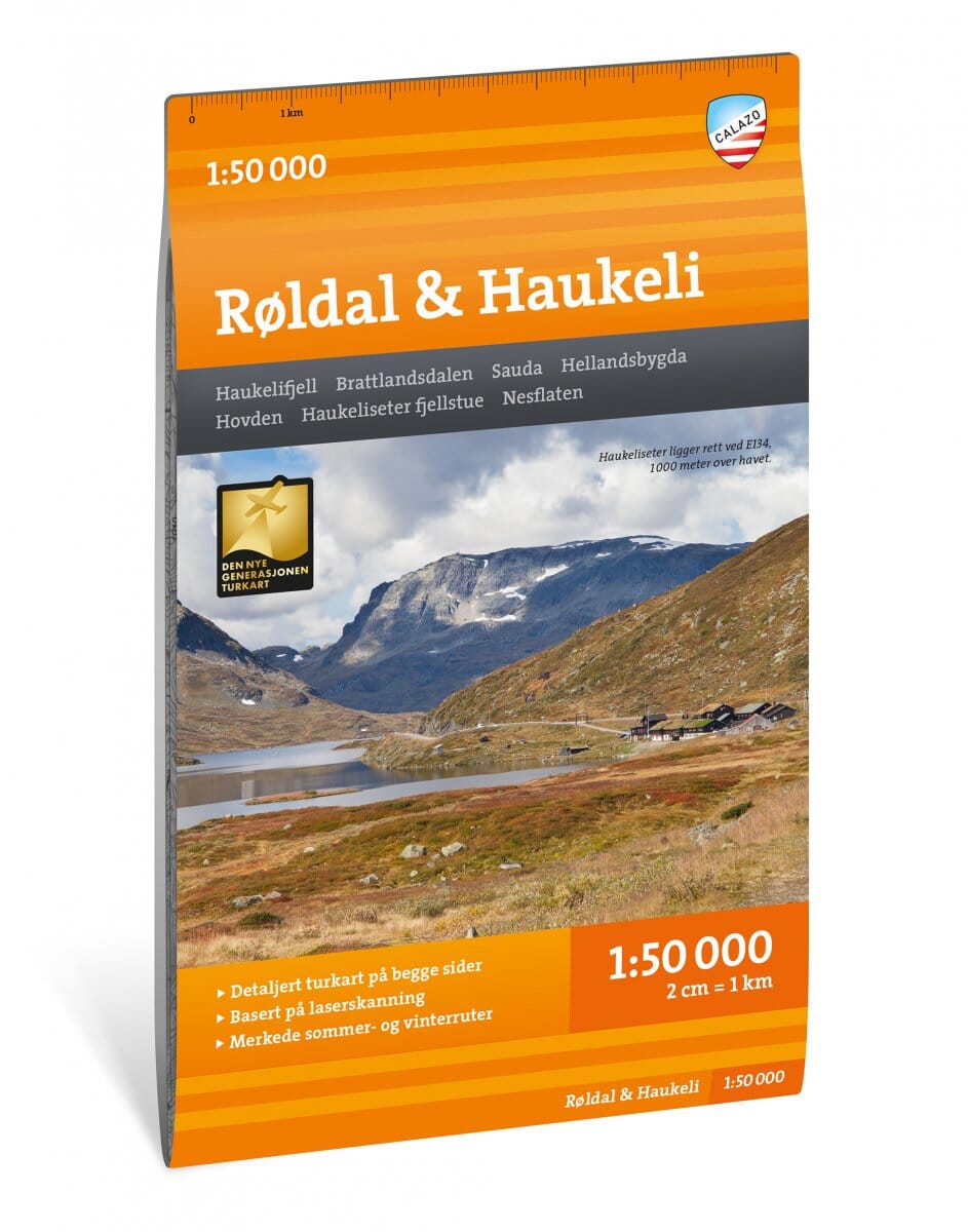 Carte de randonnée - Røldal & Haukeli (Norvège) | Calazo - 1/50 000 carte de randonnée Calazo