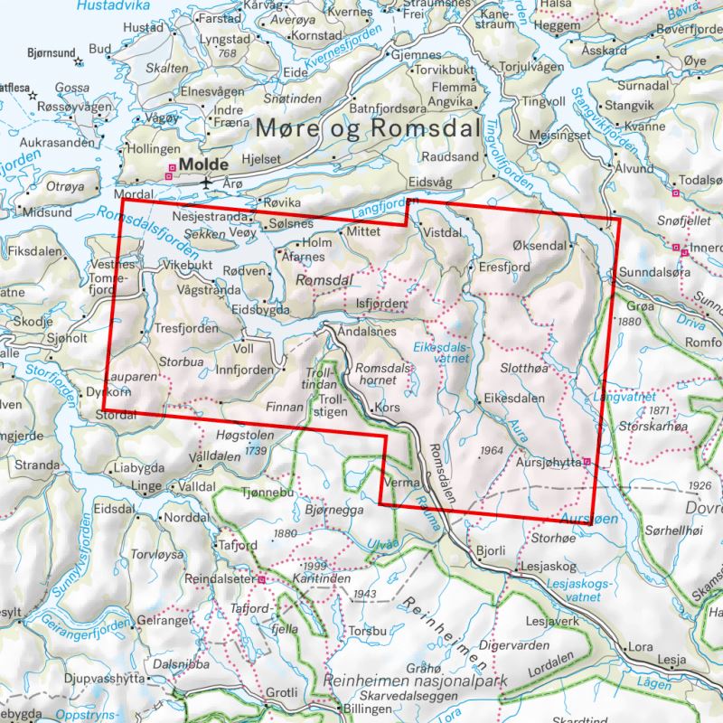 Carte de randonnée - Romsdalen & Eikesdalen (Norvège) | Calazo - 1/50 000 carte pliée Calazo 
