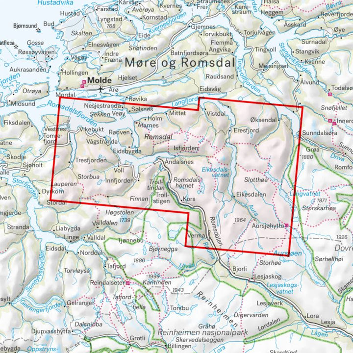 Carte de randonnée - Romsdalen & Eikesdalen (Norvège) | Calazo - 1/50 000 carte pliée Calazo 