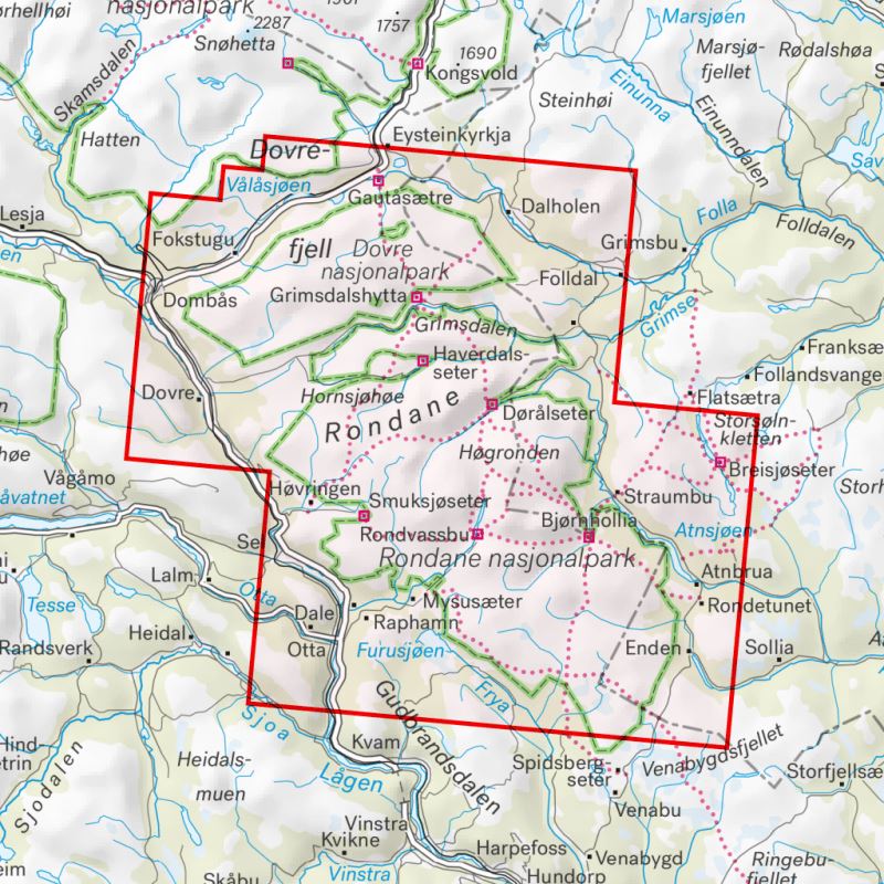 Carte de randonnée - Rondane (Norvège) | Calazo - 1/50 000 carte pliée Calazo 