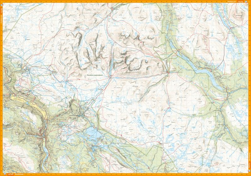 Carte de randonnée - Rondane (Norvège) | Calazo - 1/50 000 carte de randonnée Calazo