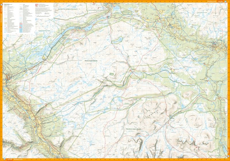 Carte de randonnée - Rondane (Norvège) | Calazo - 1/50 000 carte de randonnée Calazo
