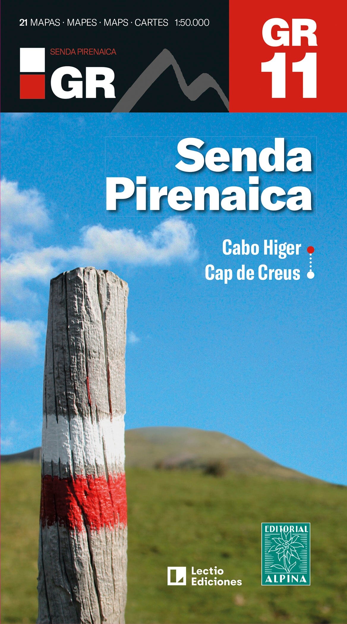 Carte de randonnée - Senda Pirenaica GR11, Cabo Higer-Cap de Creus (Catalogne) | Alpina carte de randonnée Editorial Alpina