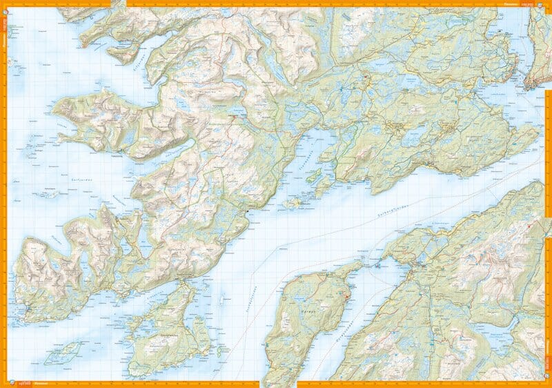 Carte de randonnée - Senja (Norvège) | Calazo - 1/50 000 carte de randonnée Calazo